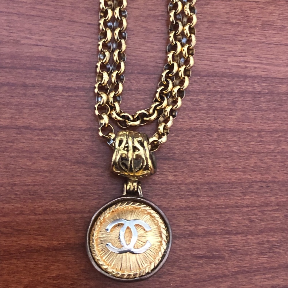 Authentic CHANEL Button Up-Cycled Necklace